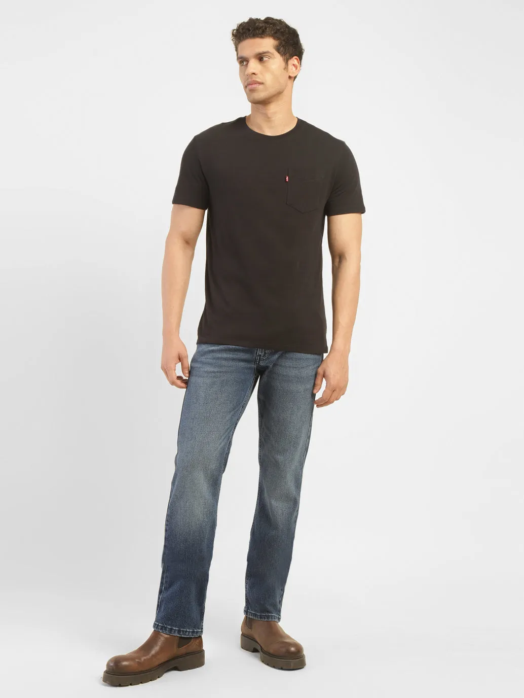 Men's 513 Blue Slim Straight Fit Mid Rise Jeans