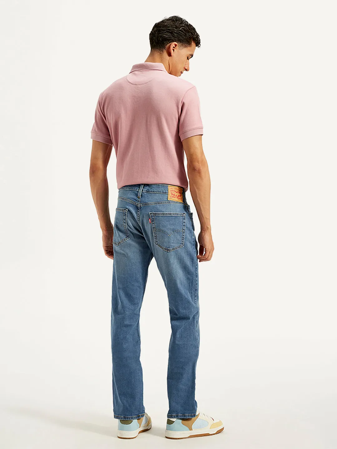 Men's 513 Blue Slim Straight Fit Mid Rise Jeans
