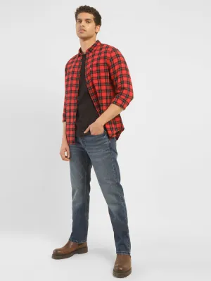Men's 513 Blue Slim Straight Fit Mid Rise Jeans