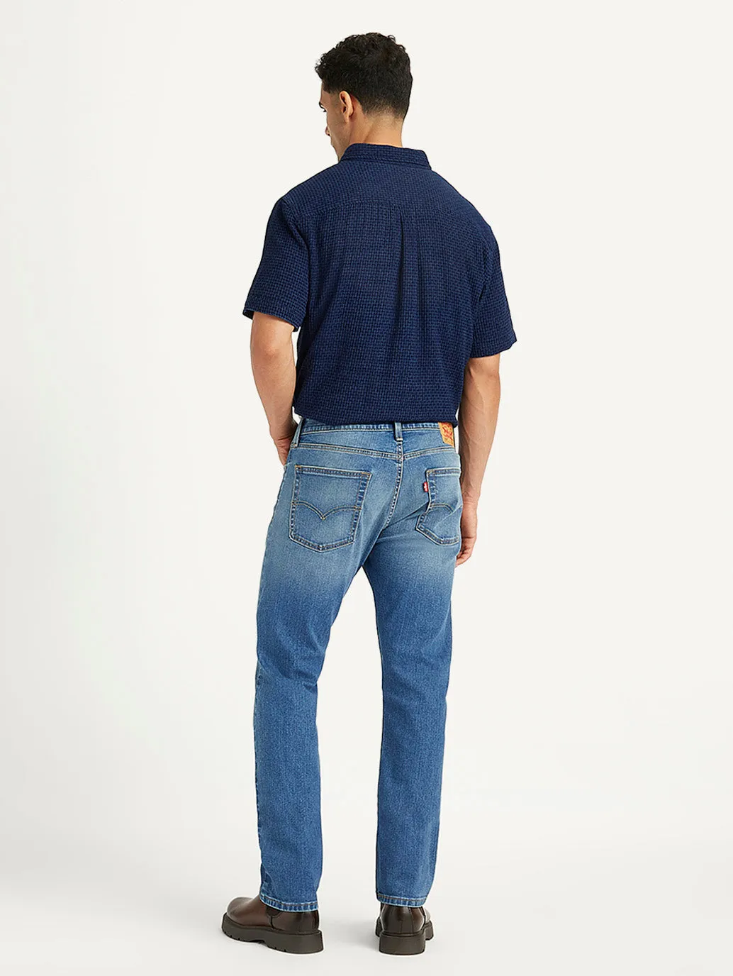 Men's 513 Blue Slim Straight Fit Mid Rise Jeans