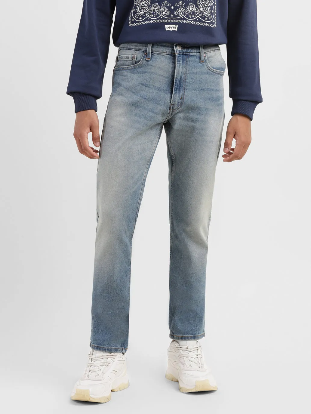 Men's 513 Blue Slim Straight Fit Mid Rise Jeans
