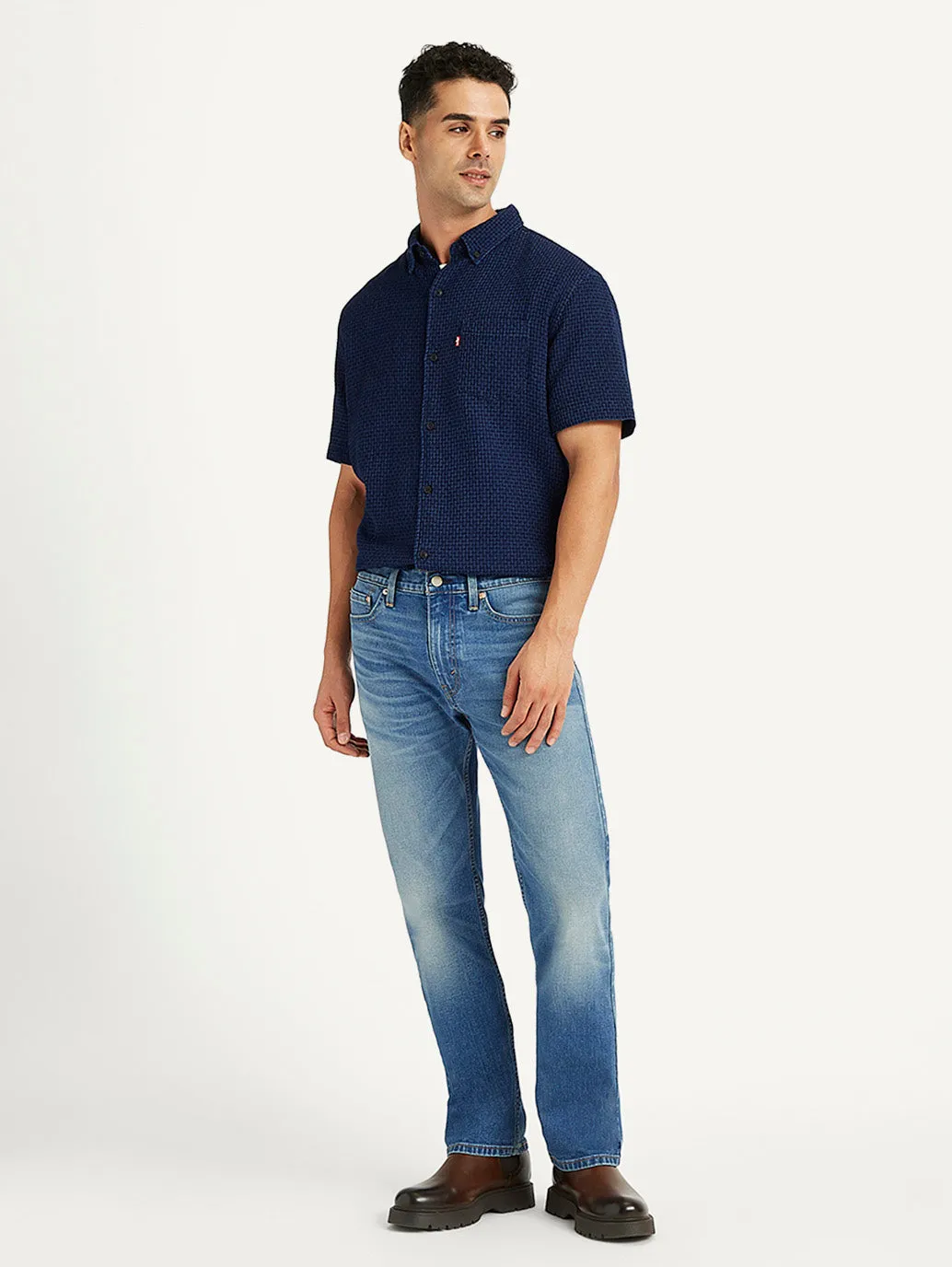 Men's 513 Blue Slim Straight Fit Mid Rise Jeans