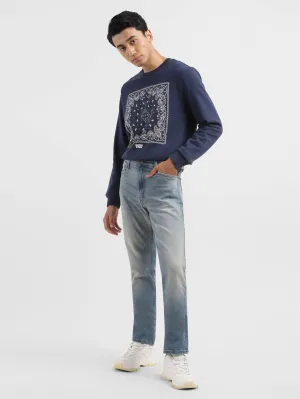 Men's 513 Blue Slim Straight Fit Mid Rise Jeans