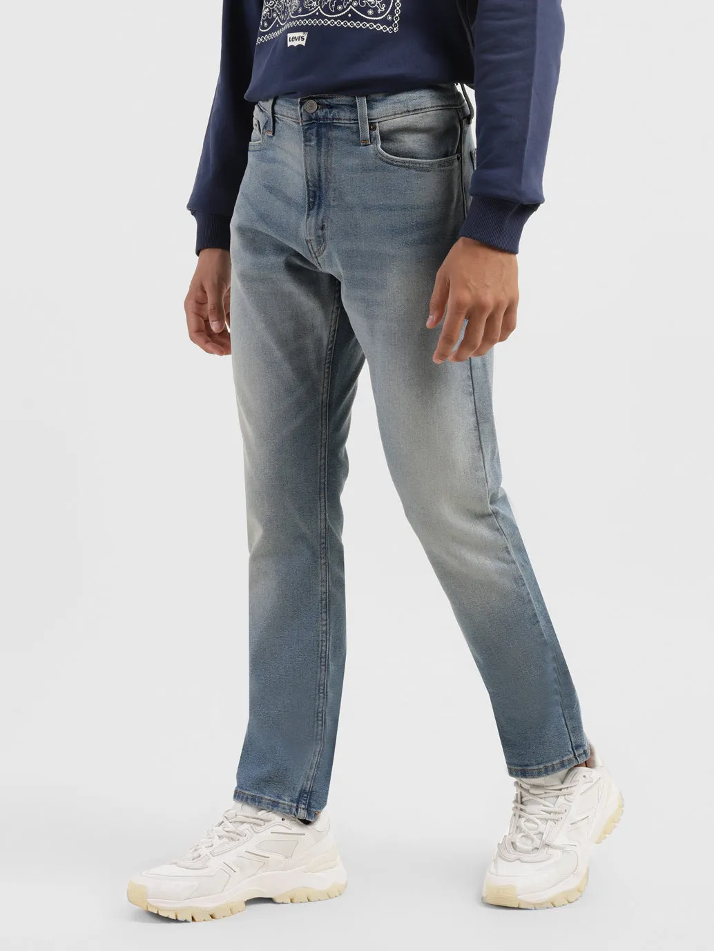 Men's 513 Blue Slim Straight Fit Mid Rise Jeans