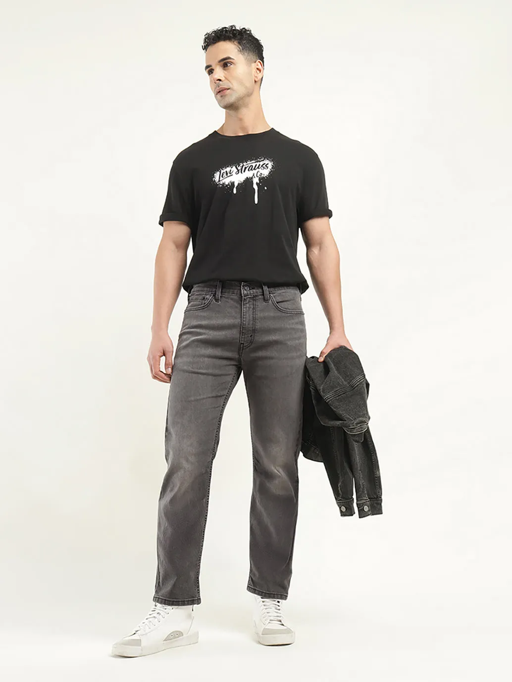 Men's 513 Charcoal Grey Slim Fit Mid Rise Jeans
