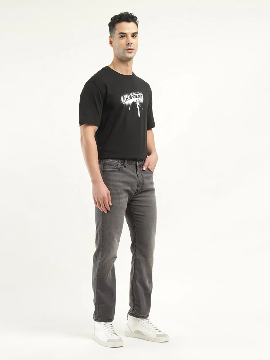 Men's 513 Charcoal Grey Slim Fit Mid Rise Jeans