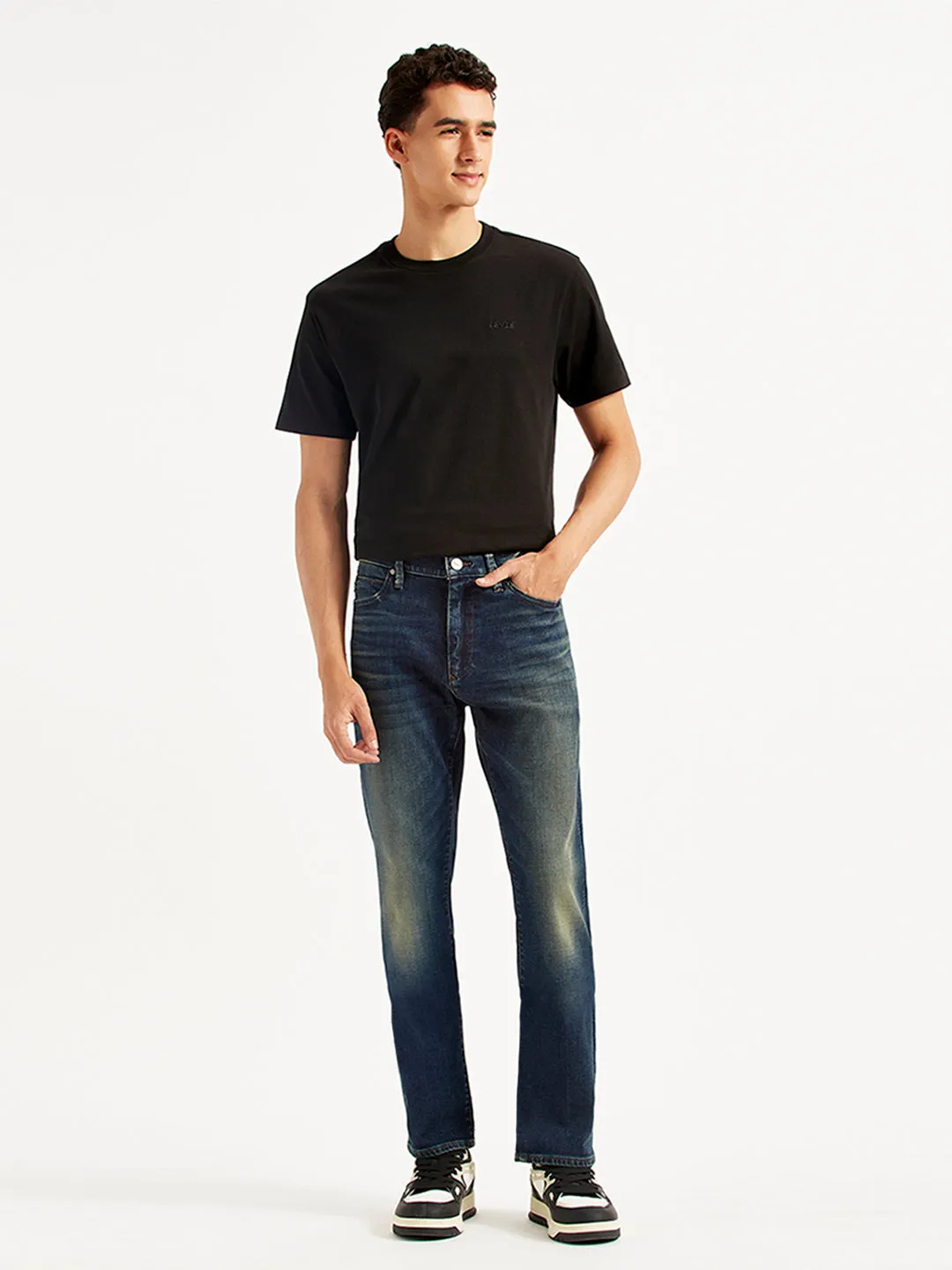 Men's 513 Dark Blue Slim Fit Mid Rise Jeans