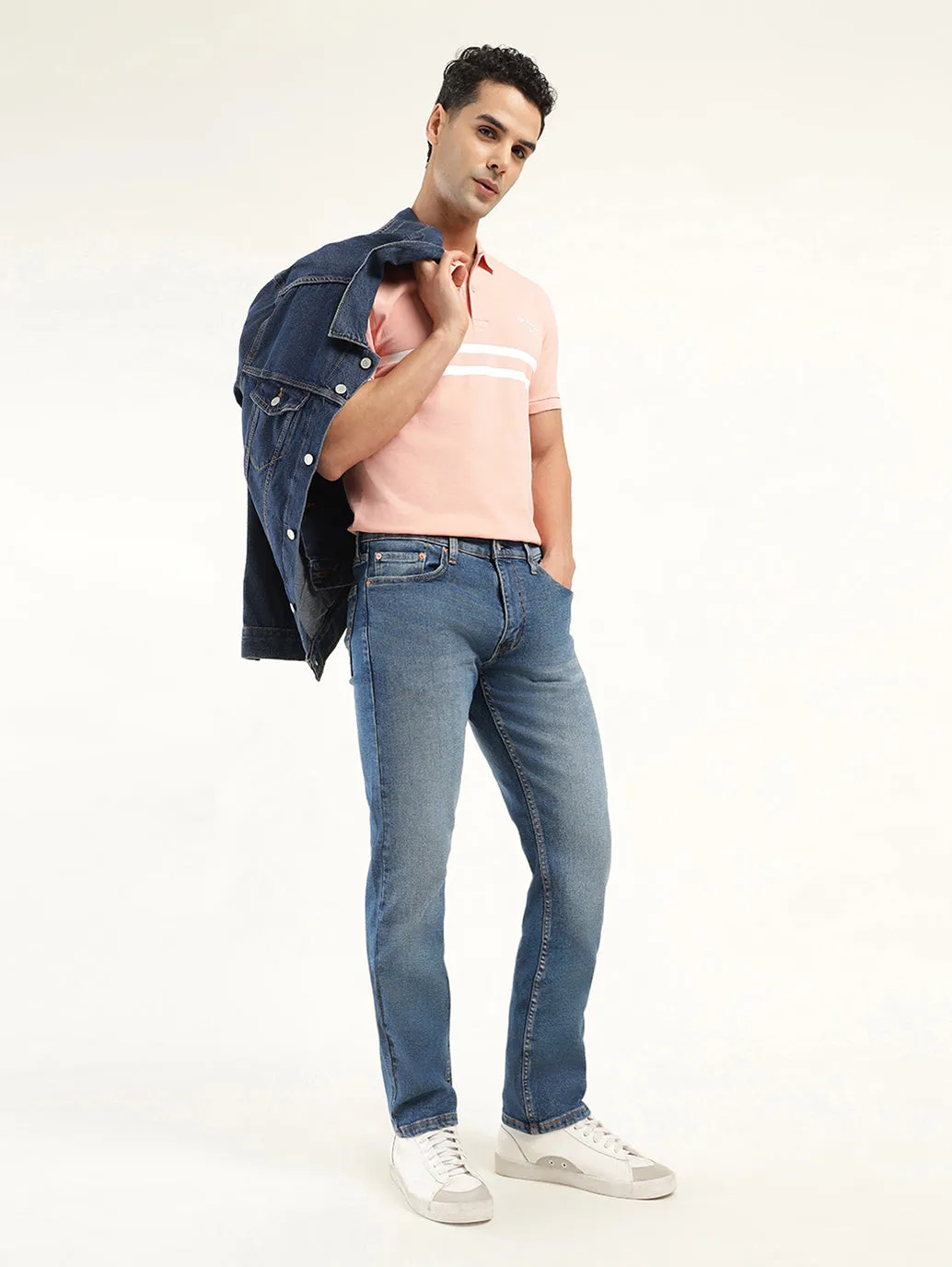 Men's 513 Indigo Slim Straight Fit Mid Rise Jeans