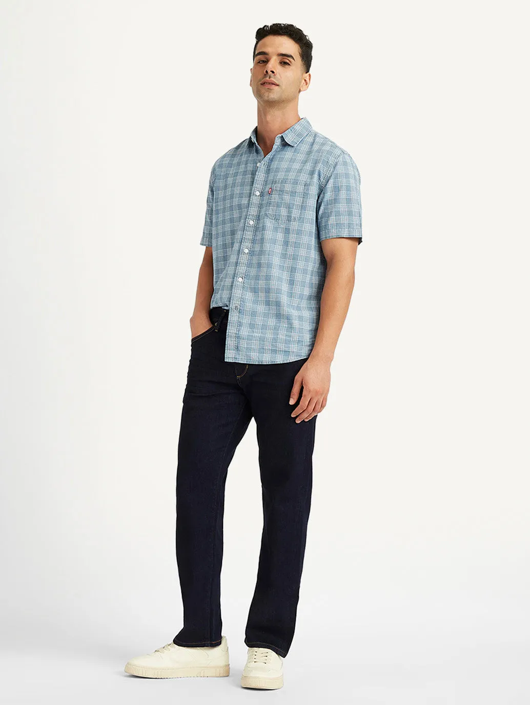 Men's 513 Navy Blue Slim Fit Mid Rise Jeans