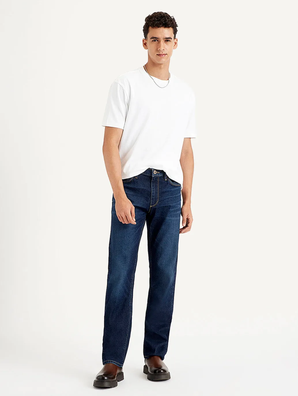 Men's 513 Navy Blue Slim Fit Mid Rise Jeans