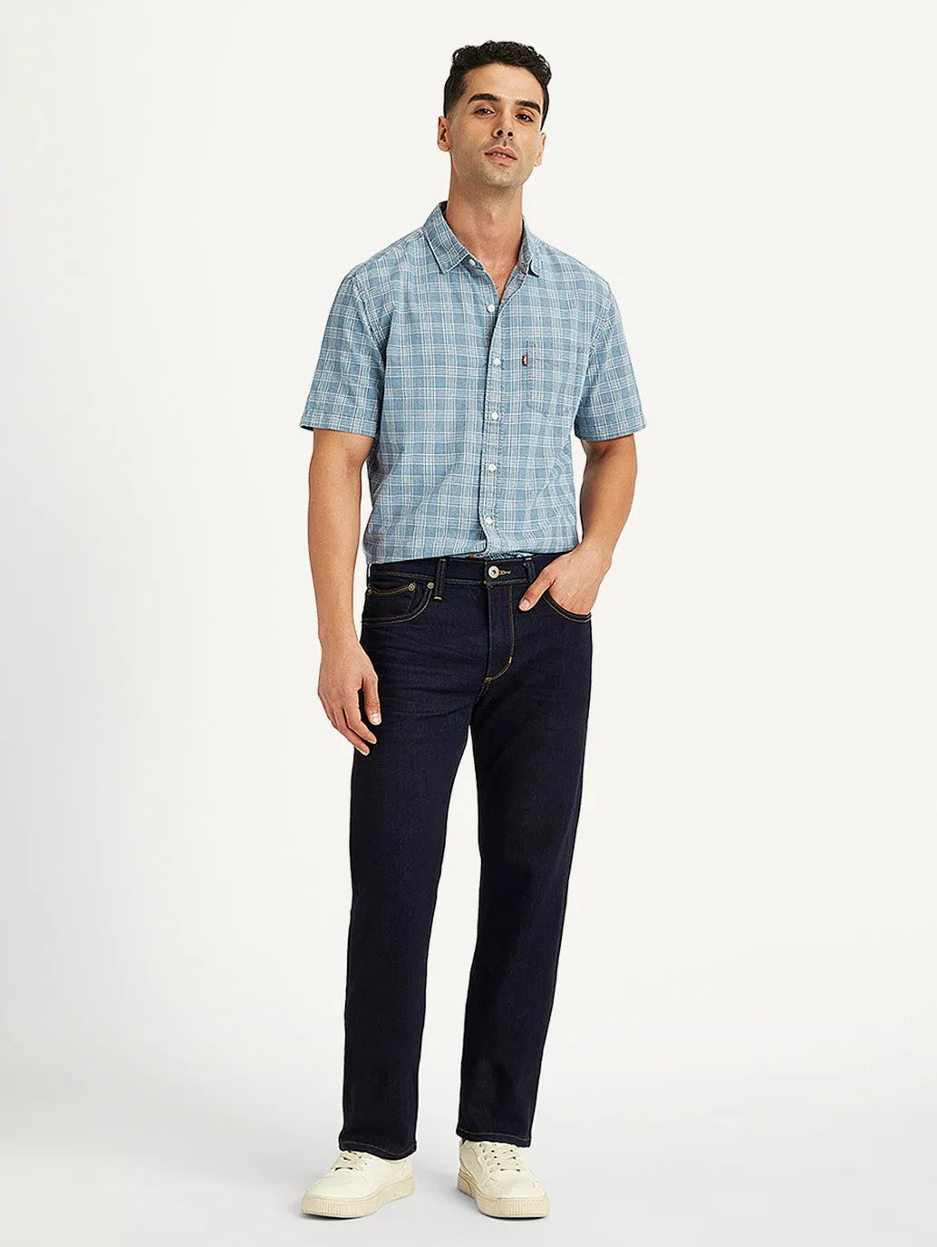 Men's 513 Navy Blue Slim Fit Mid Rise Jeans