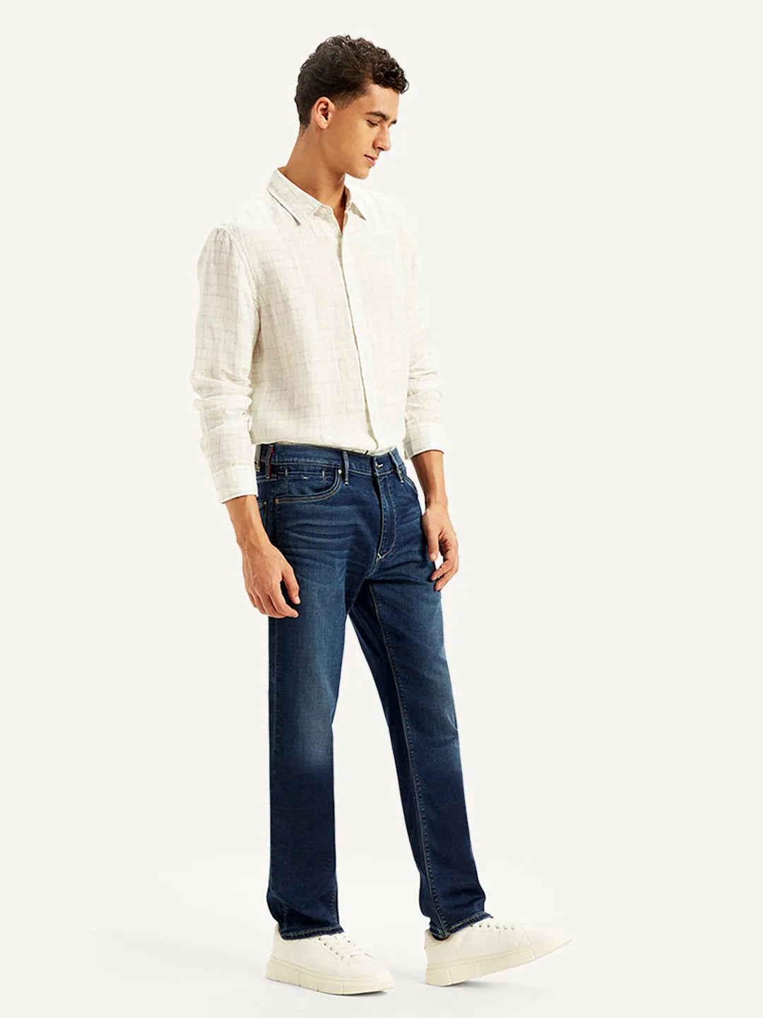Men's 513 Navy Blue Slim Fit Mid Rise Jeans