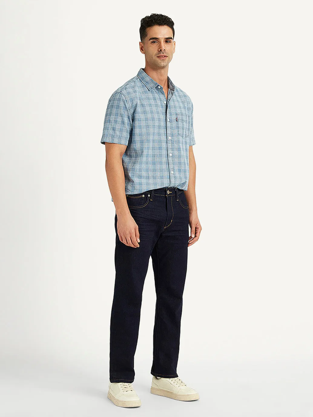Men's 513 Navy Blue Slim Fit Mid Rise Jeans