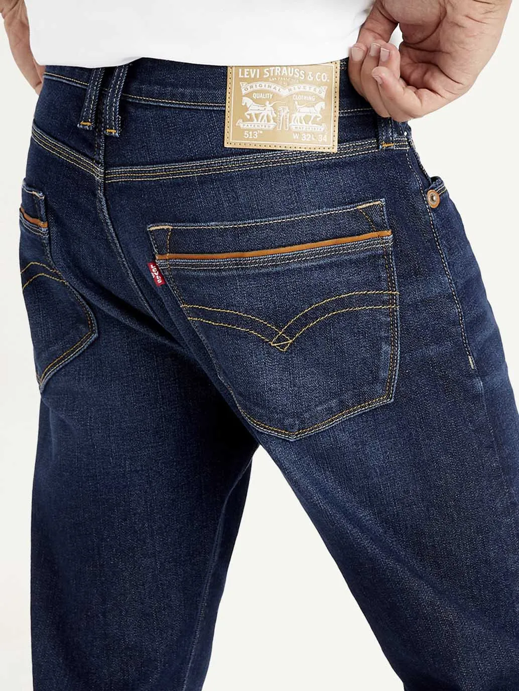 Men's 513 Navy Blue Slim Fit Mid Rise Jeans