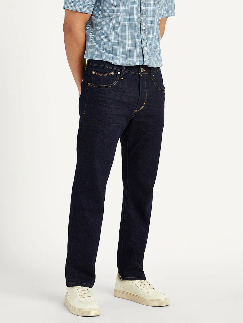 Men's 513 Navy Blue Slim Fit Mid Rise Jeans
