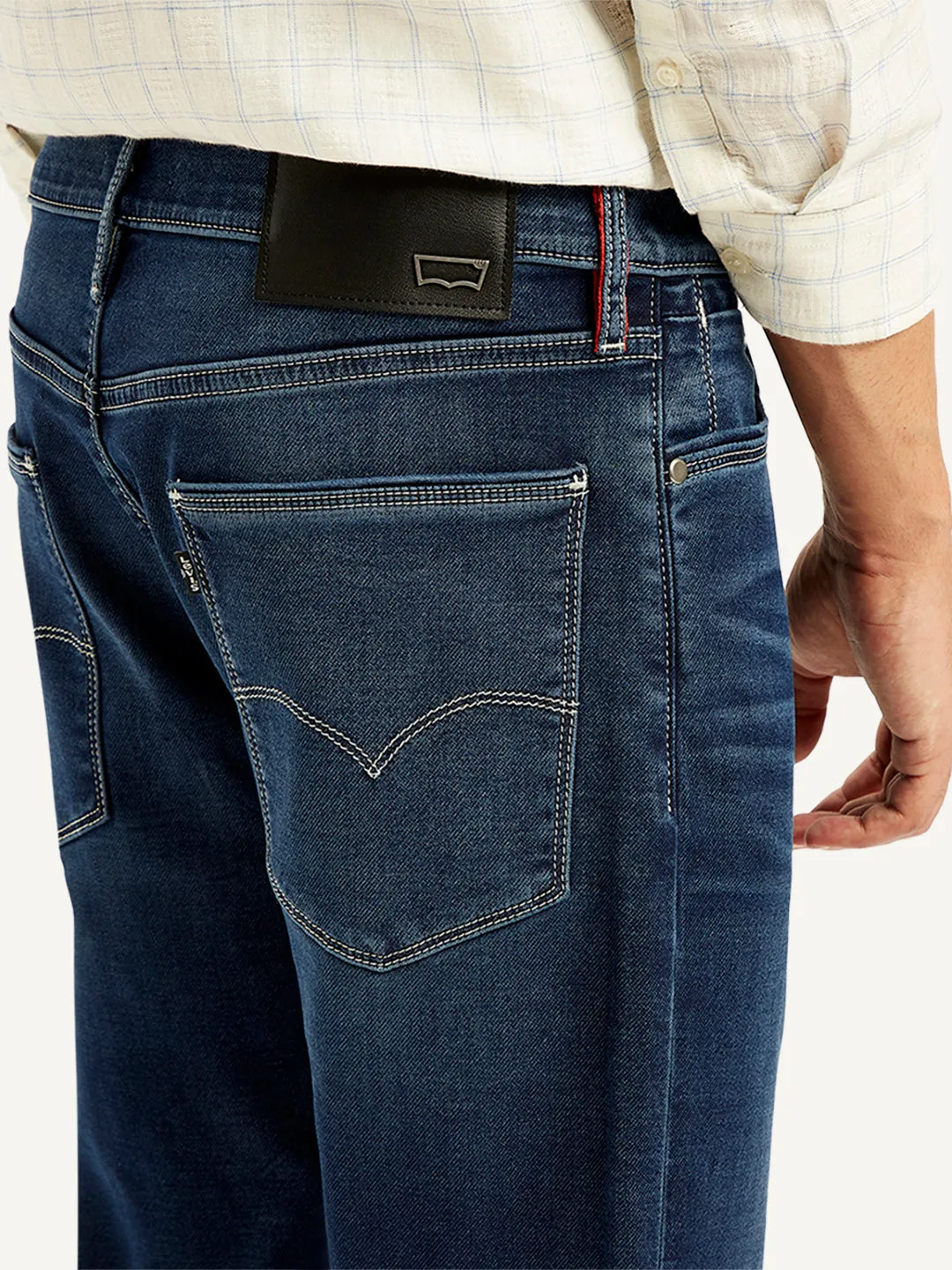 Men's 513 Navy Blue Slim Fit Mid Rise Jeans