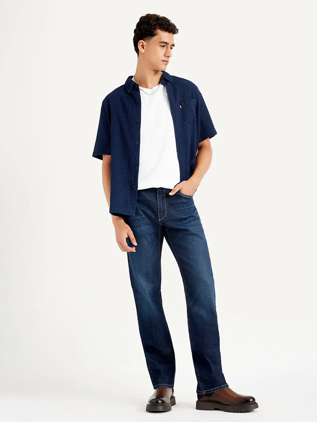 Men's 513 Navy Blue Slim Fit Mid Rise Jeans