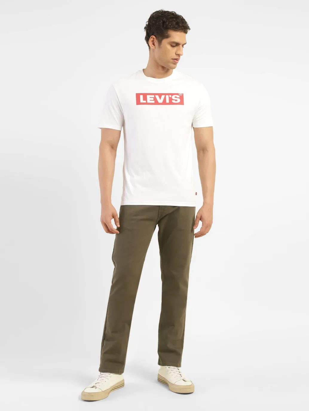 Men's 513 Olive Green Slim Straight Fit Mid Rise Jeans