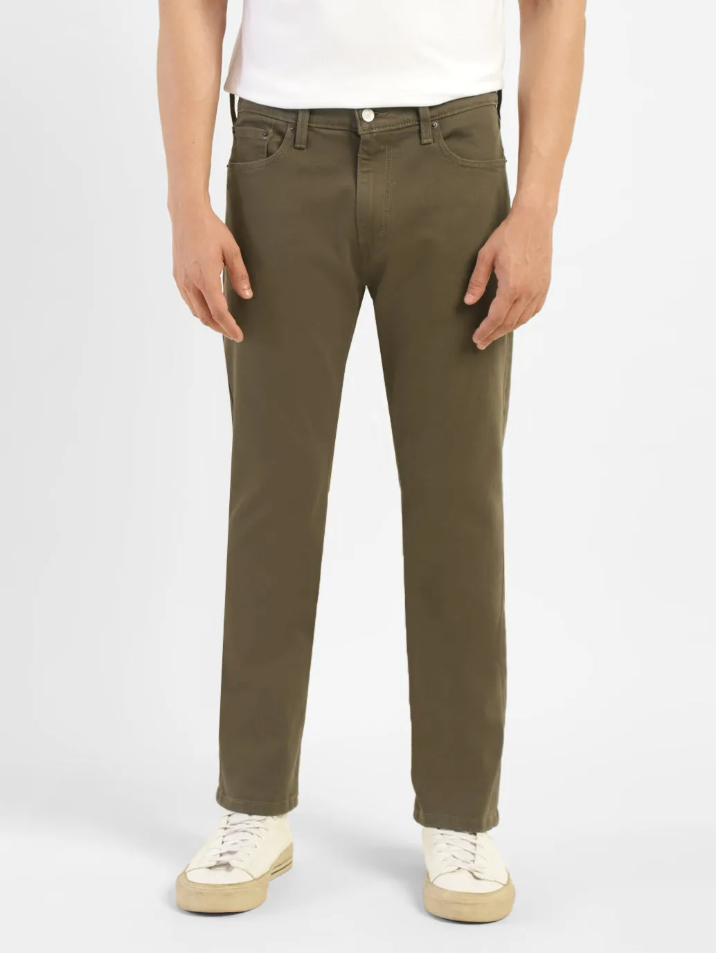 Men's 513 Olive Green Slim Straight Fit Mid Rise Jeans