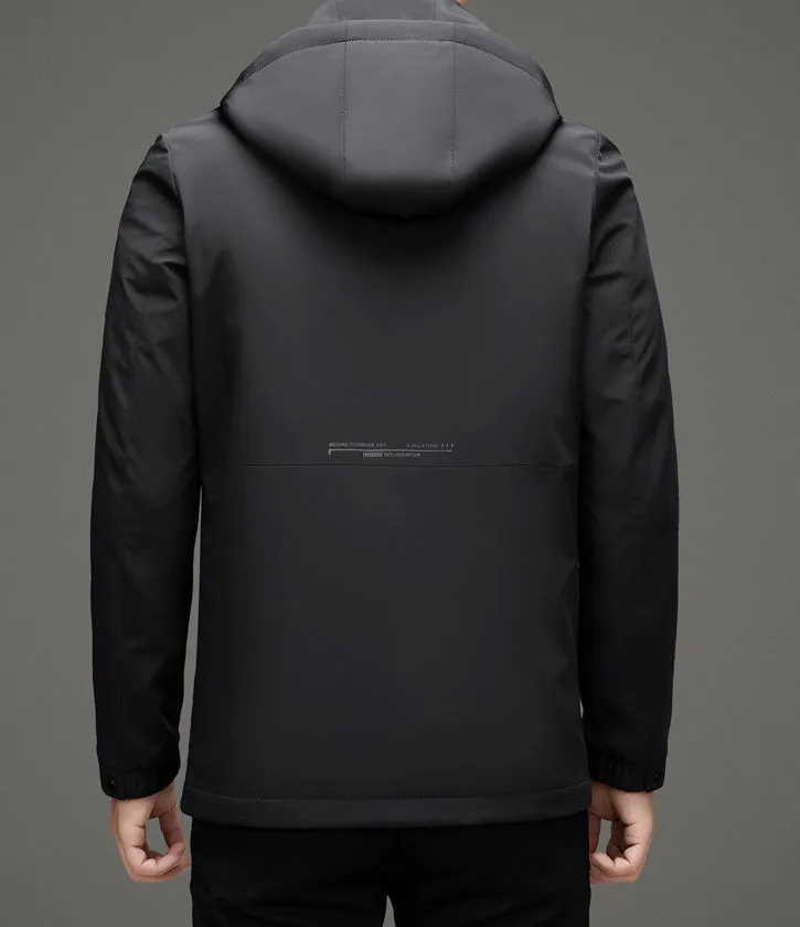 Men's Fitted Full-zip Puffer Jacket with Easy-to-clean Material