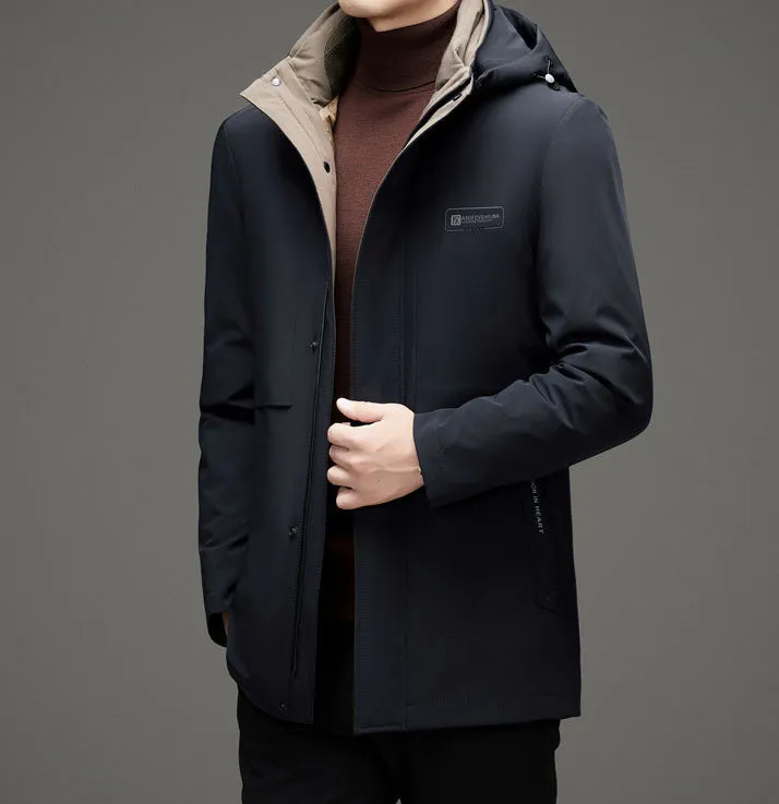 Men's Fitted Full-zip Puffer Jacket with Easy-to-clean Material