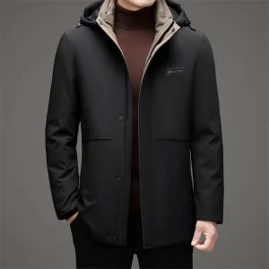 Men's Fitted Full-zip Puffer Jacket with Easy-to-clean Material