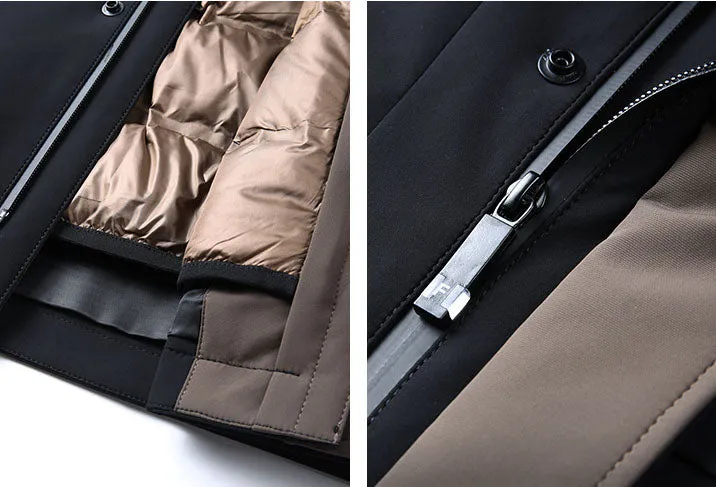 Men's Fitted Full-zip Puffer Jacket with Easy-to-clean Material