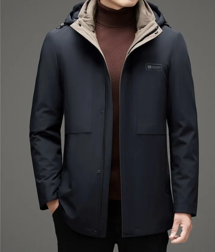 Men's Fitted Full-zip Puffer Jacket with Easy-to-clean Material