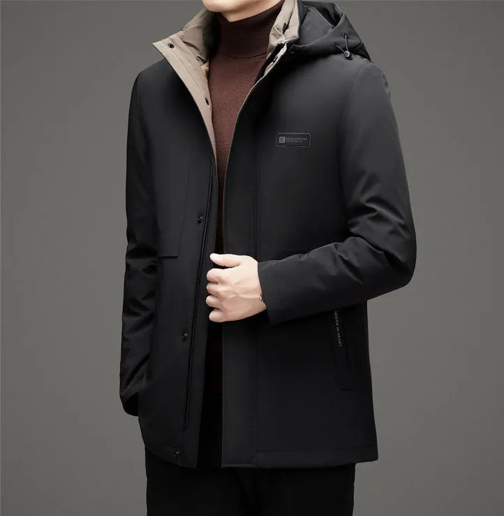 Men's Fitted Full-zip Puffer Jacket with Easy-to-clean Material