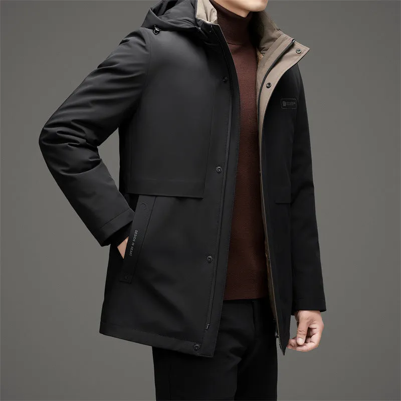 Men's Fitted Full-zip Puffer Jacket with Easy-to-clean Material