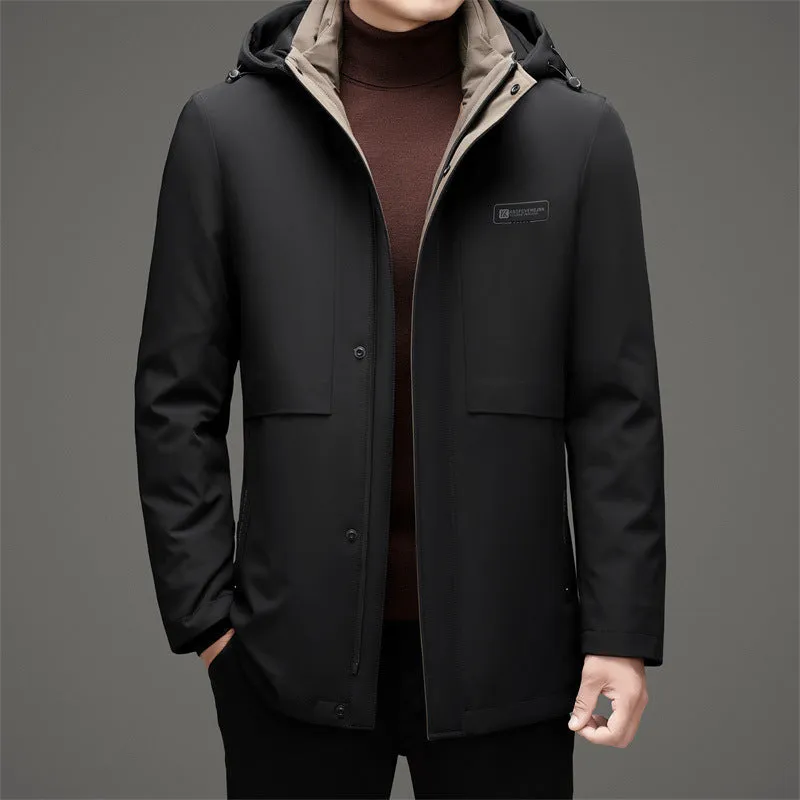 Men's Fitted Full-zip Puffer Jacket with Easy-to-clean Material