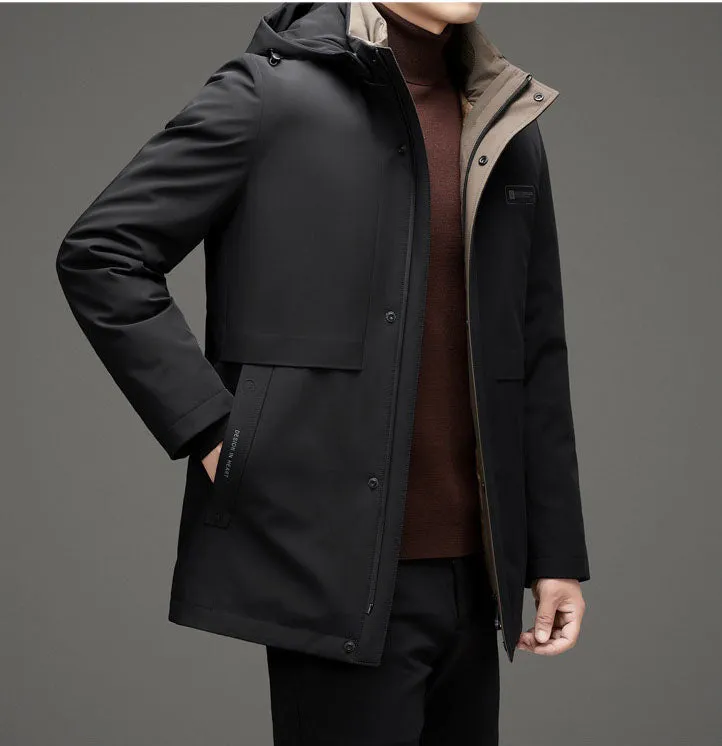 Men's Fitted Full-zip Puffer Jacket with Easy-to-clean Material