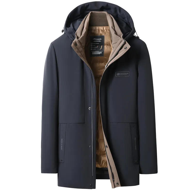 Men's Fitted Full-zip Puffer Jacket with Easy-to-clean Material