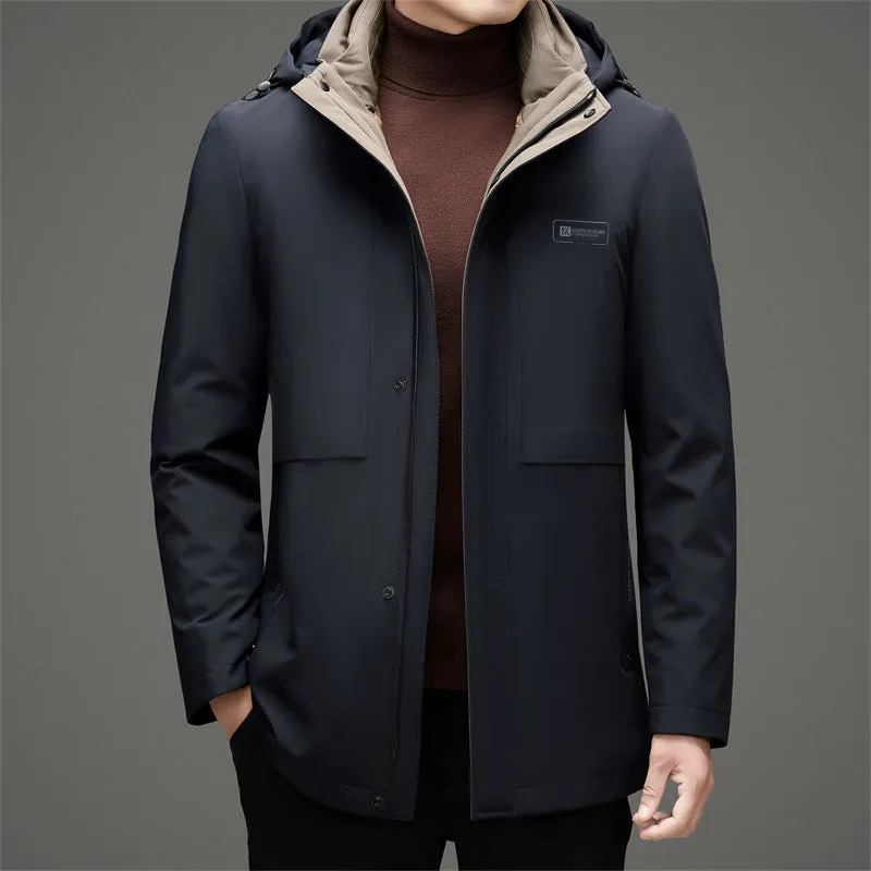 Men's Fitted Full-zip Puffer Jacket with Easy-to-clean Material