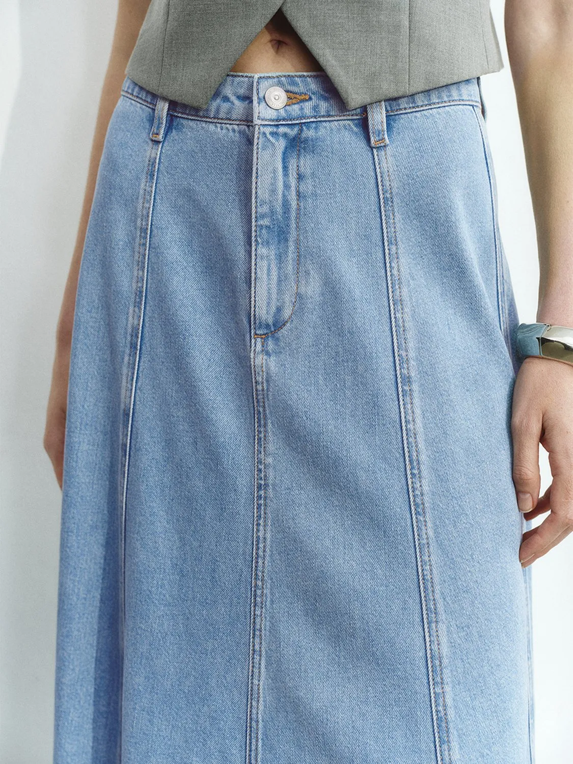Midi Denim Skirts