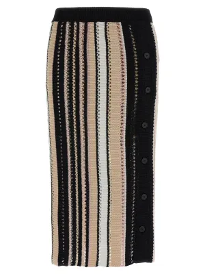 Missoni randig virkad kjol