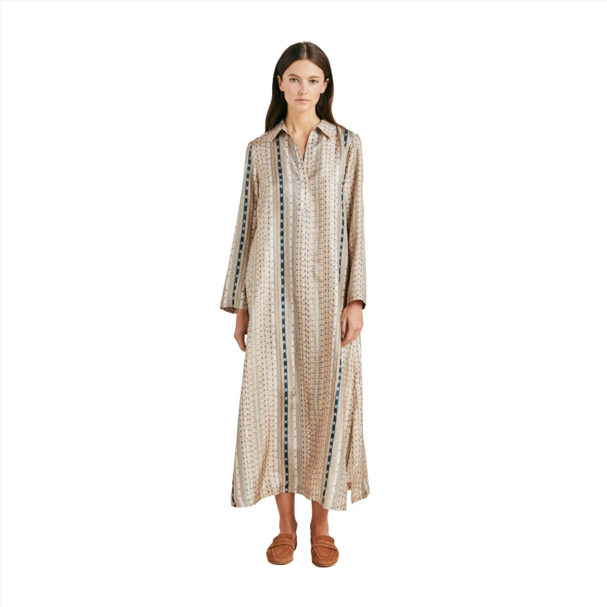 Momoni Women's Alogusta Sand Multi-color in Silk Twill
