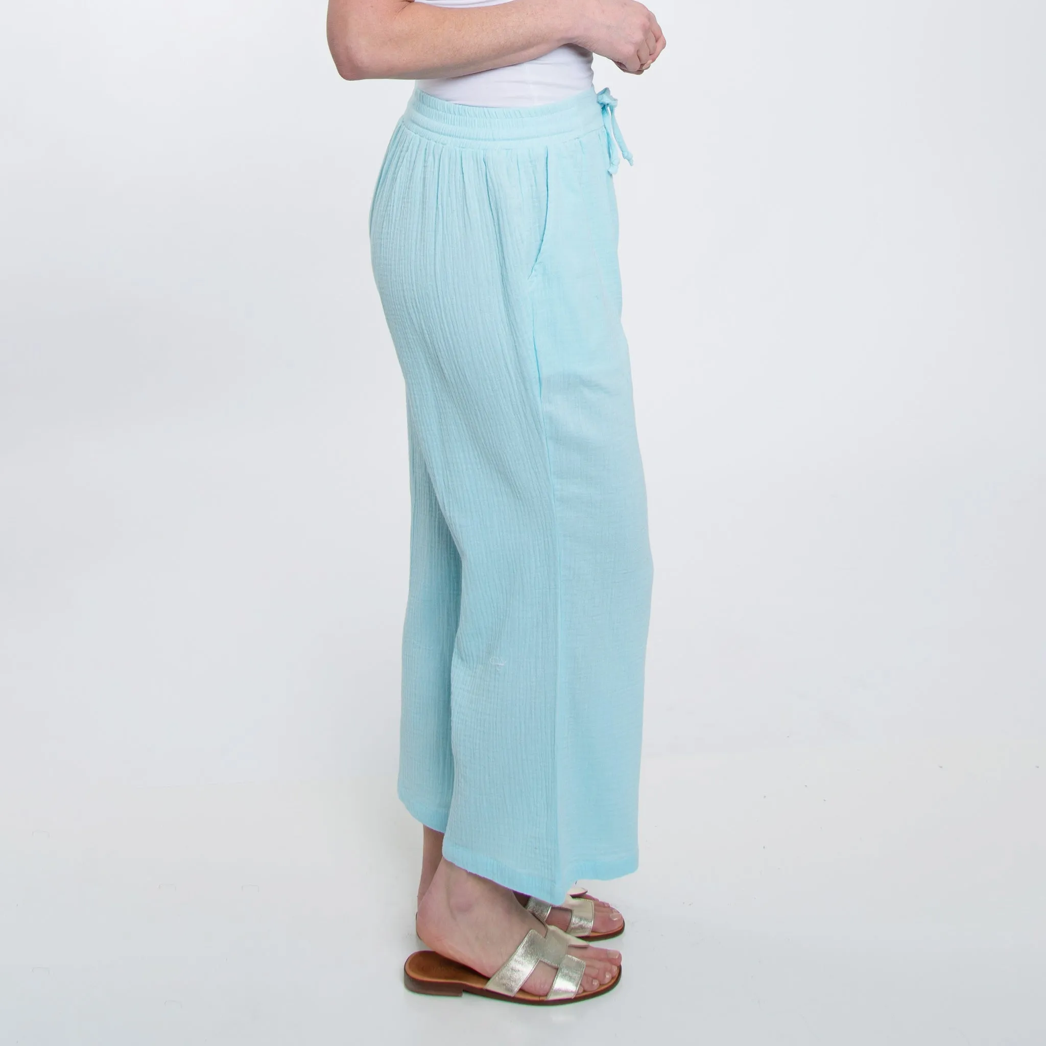 Monroe Gauze Wide Leg Cropped Pants
