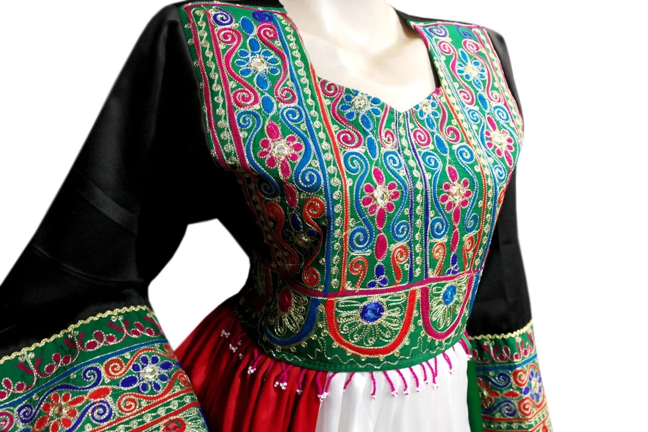 Muslim Wedding Gown In Kuwait Flag Design Arabic Bridal Clothes