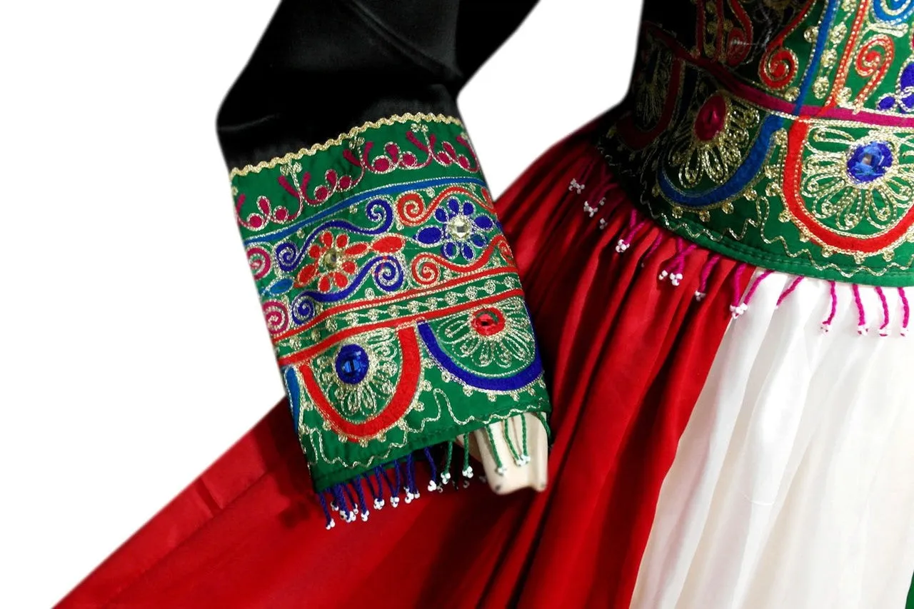 Muslim Wedding Gown In Kuwait Flag Design Arabic Bridal Clothes