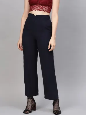 Navy Side Zipper Pant