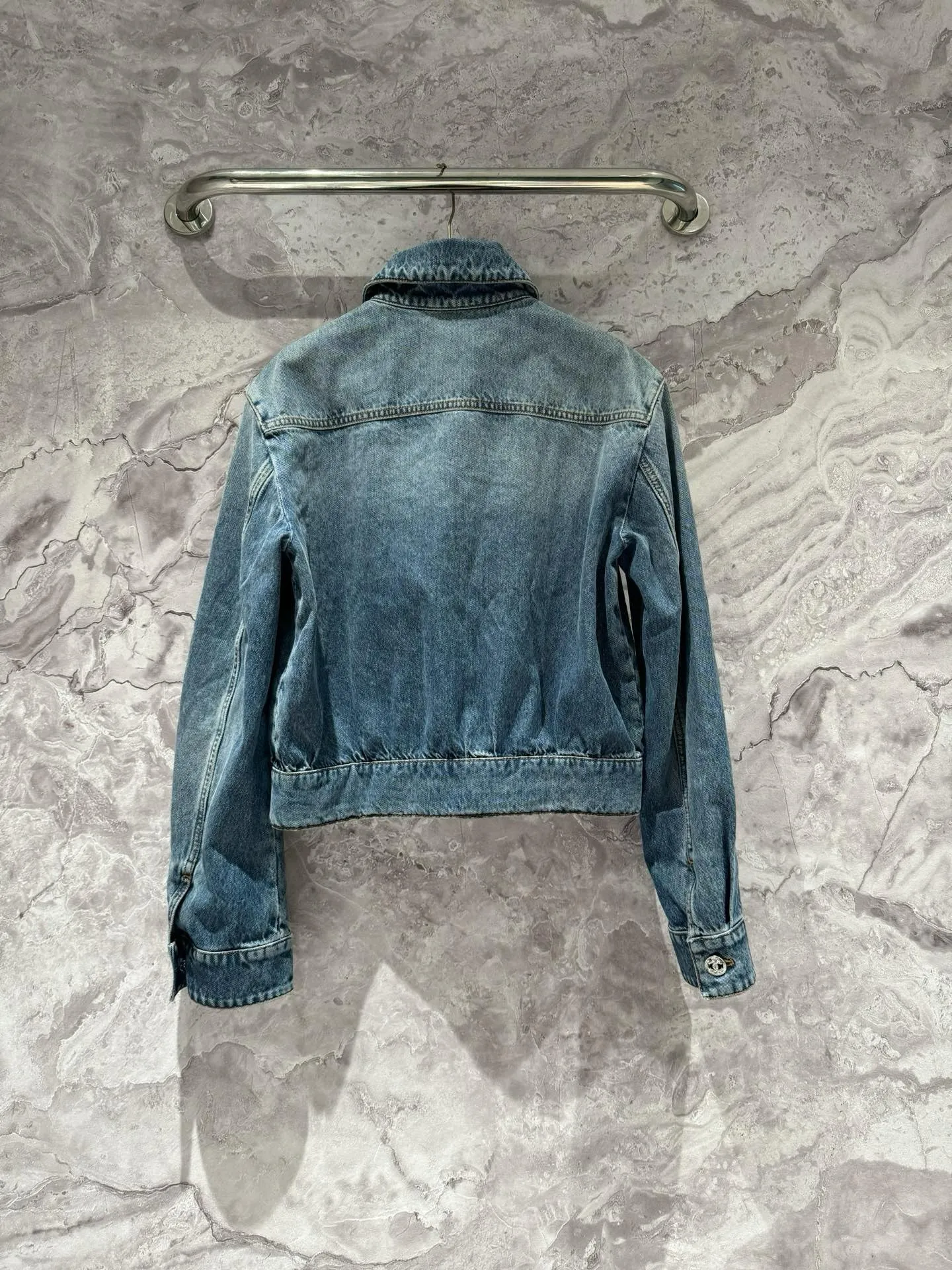 New logo embroidered pocket denim jacket