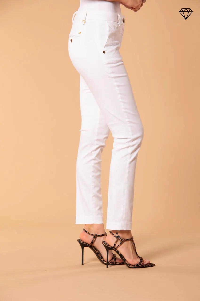 New York Slim women's chino trousers in stretch satin slim fit ①