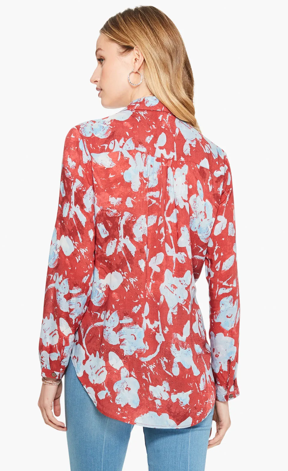 Nic Zoe Terracotta Blooms Shirt