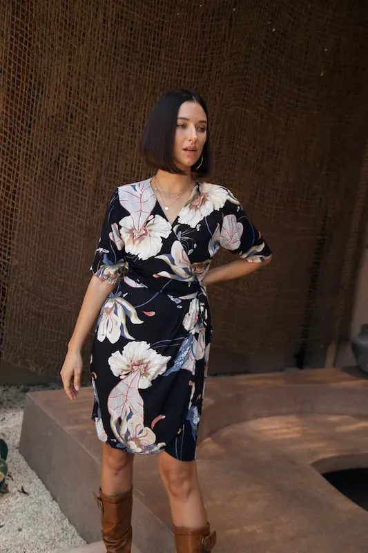 Olive Wrap Dress - Large Lily