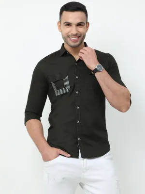 Onfire Cargo Olive Green Shirt - A2243A