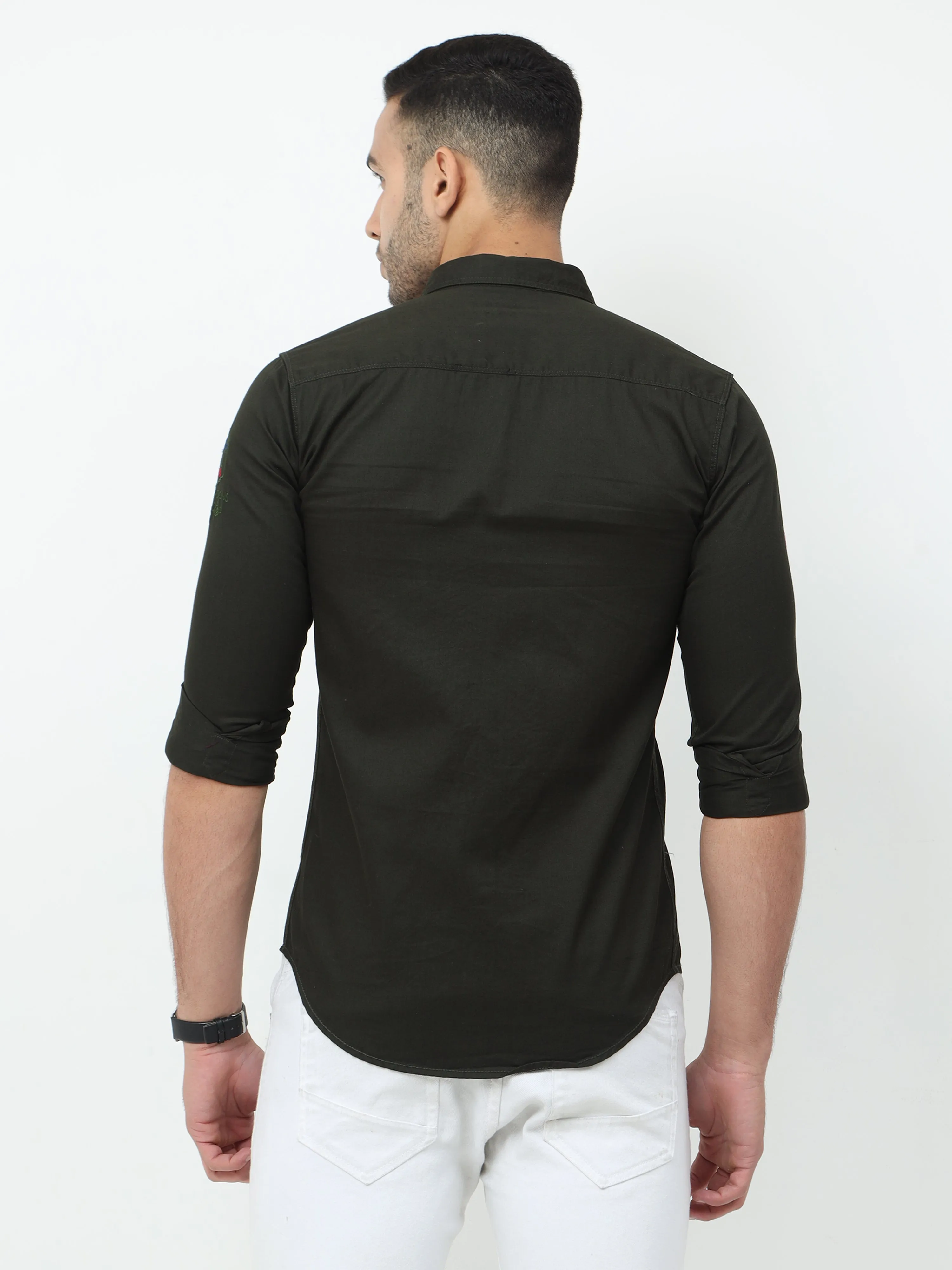 Onfire Cargo Olive Green Shirt - A2243A