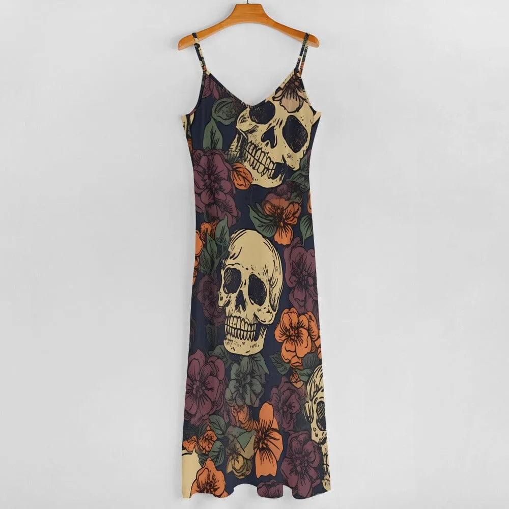 Our Women's skulls & Brown Floral Sling Ankle Long Dress Is The Perfect Combination of Style & Comfort