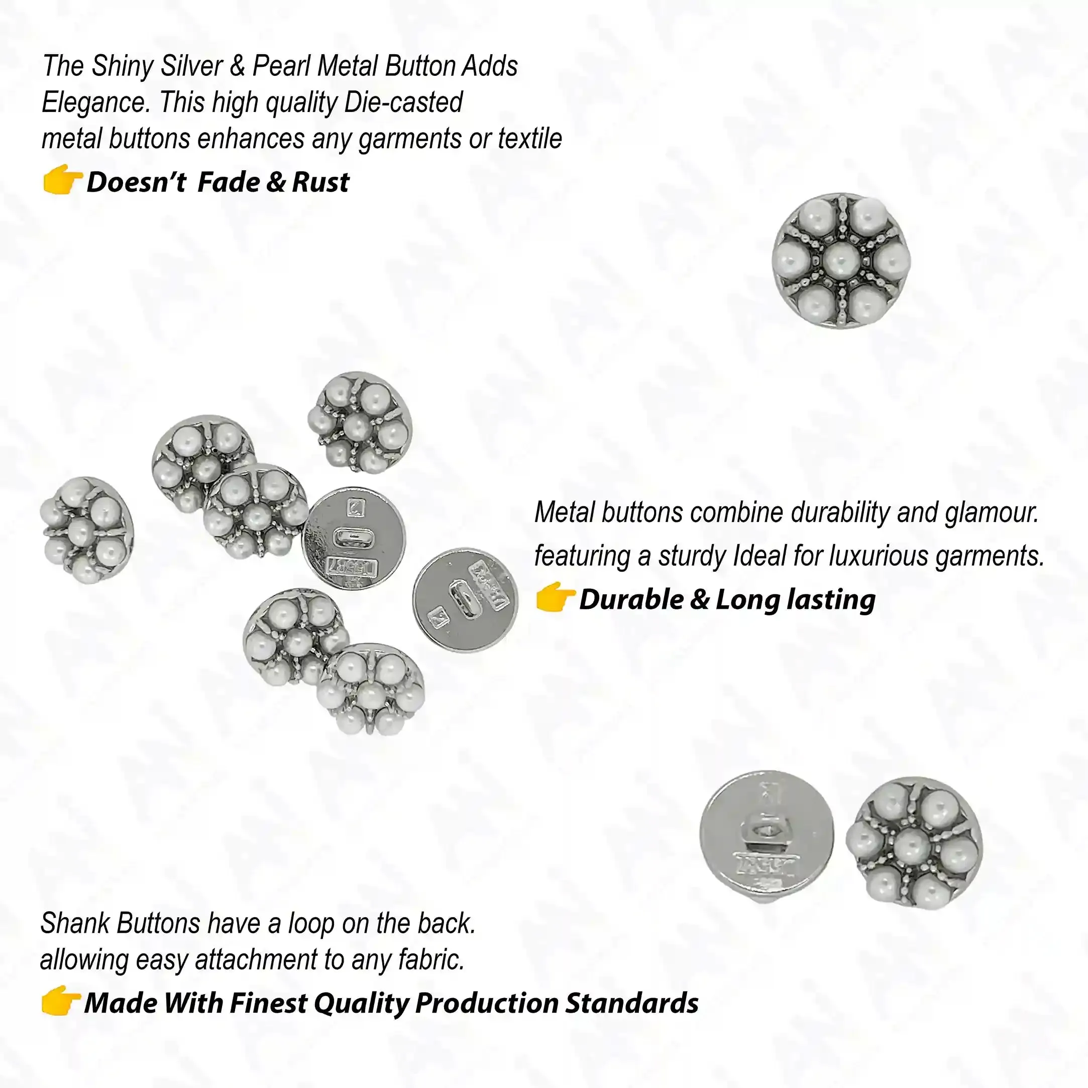Peral Shirt 12mm Buttons