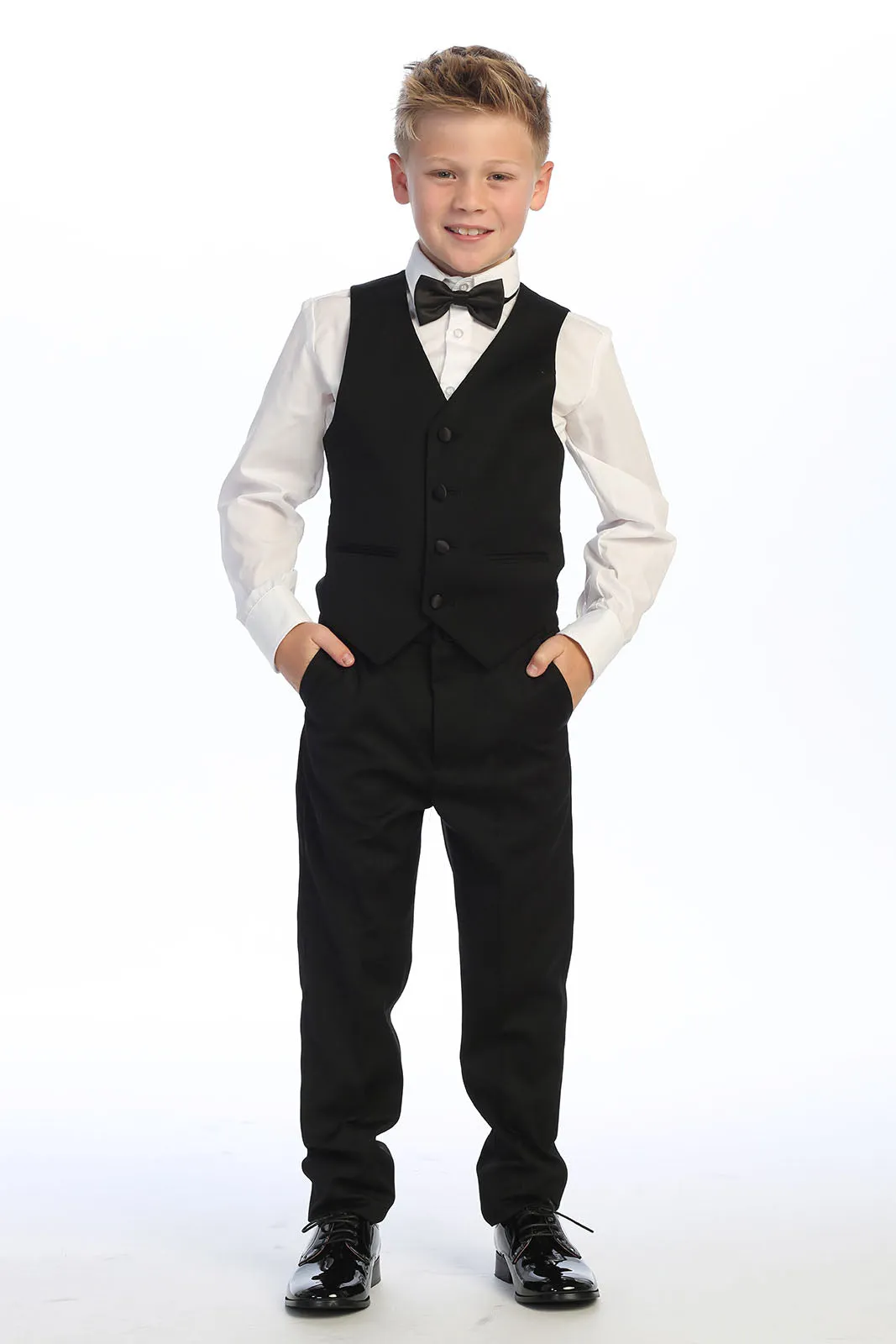 "Cornell" Kids Black Tuxedo (5-Piece Set)